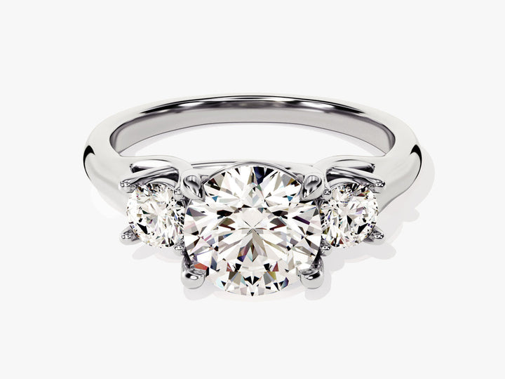 2.50CT Round Lab Grown Diamond 3 Stone Engagement Ring Trilogy Engagement Ring