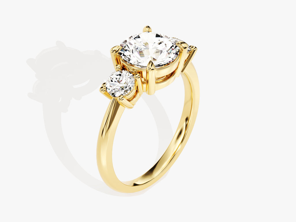 2.50CT Three Stone Round Lab Grown Diamond Engagement Ring Minimalist Engagement Ring