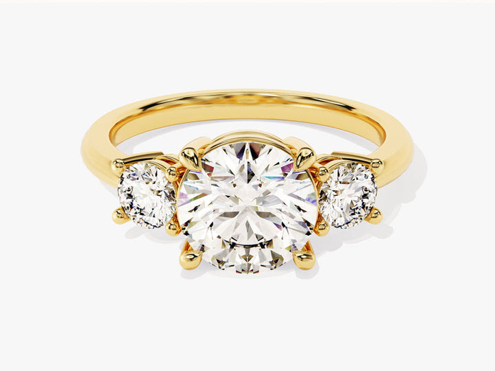 2.50CT Three Stone Round Lab Grown Diamond Engagement Ring Minimalist Engagement Ring