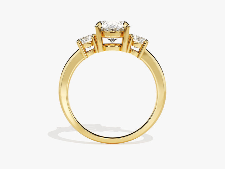 2.50CT Three Stone Oval Lab Grown Diamond Engagement Ring For Women