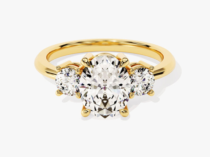 2.50CT Three Stone Oval Lab Grown Diamond Engagement Ring For Women