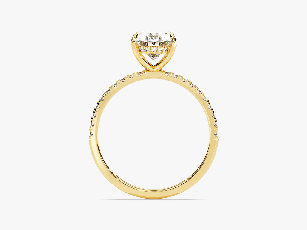 2.0CT Hidden Halo Oval Lab Grown Diamond Pave Engagement Ring For Women