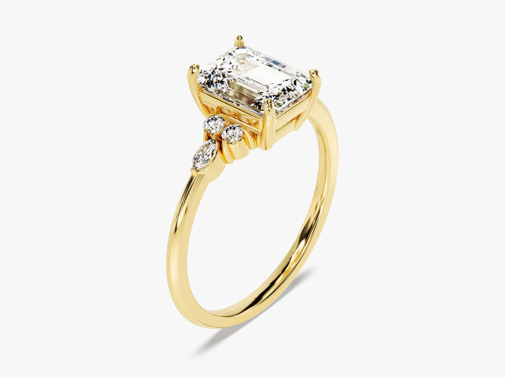 2.0CT Emerald Lab Grown Diamond Cluster Engagement Ring For Women