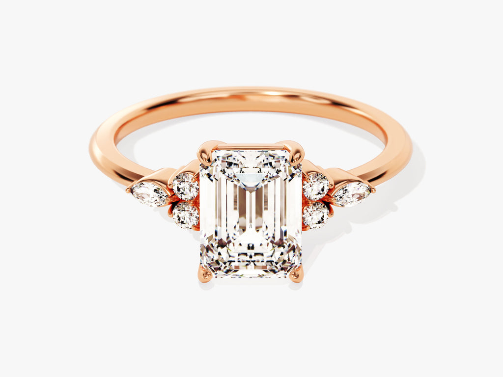 2.0CT Emerald Lab Grown Diamond Cluster Engagement Ring For Women