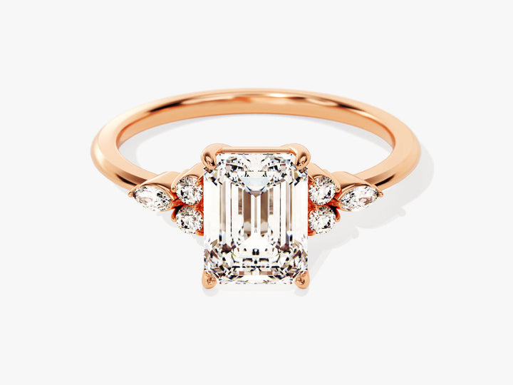 2.0CT Emerald Lab Grown Diamond Cluster Engagement Ring For Women