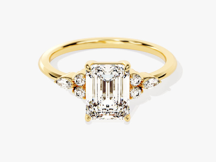 2.0CT Emerald Lab Grown Diamond Cluster Engagement Ring For Women
