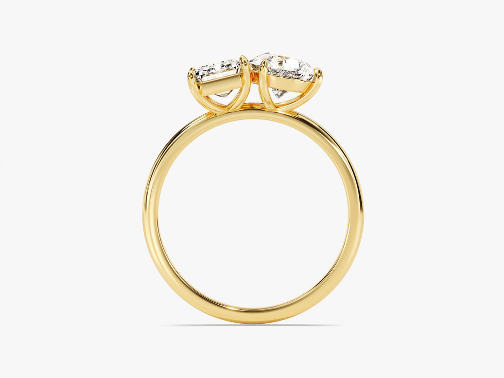 2.50CT Pear and Emerald Cut Toi et Moi Lab Grown Diamond Engagement Ring For Her