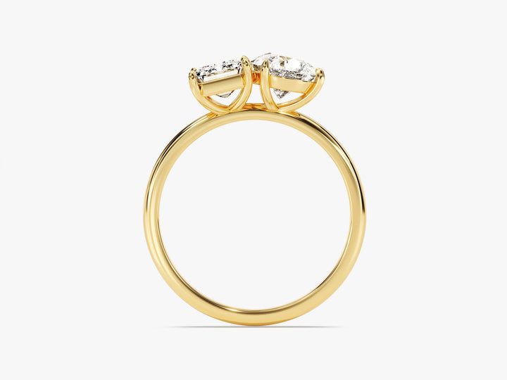 2.50CT Pear and Emerald Cut Toi et Moi Lab Grown Diamond Engagement Ring For Her