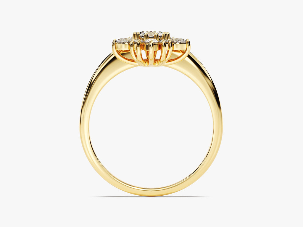 1.0CT Round Cut Floral Lab Grown Diamond Engagement Ring For Women