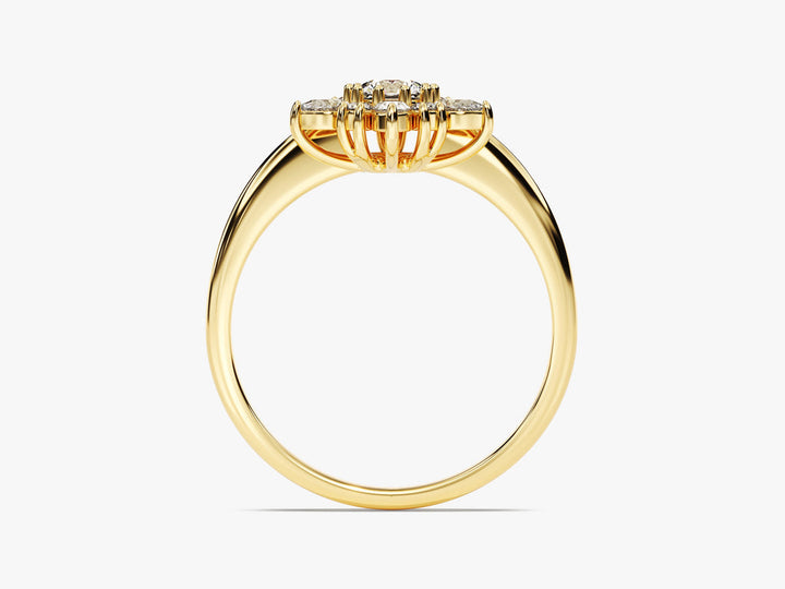 1.0CT Round Cut Floral Lab Grown Diamond Engagement Ring For Women