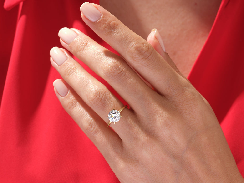 2.0CT Hidden Halo Round Lab Grown Diamond Engagement Ring Anniversary Gift