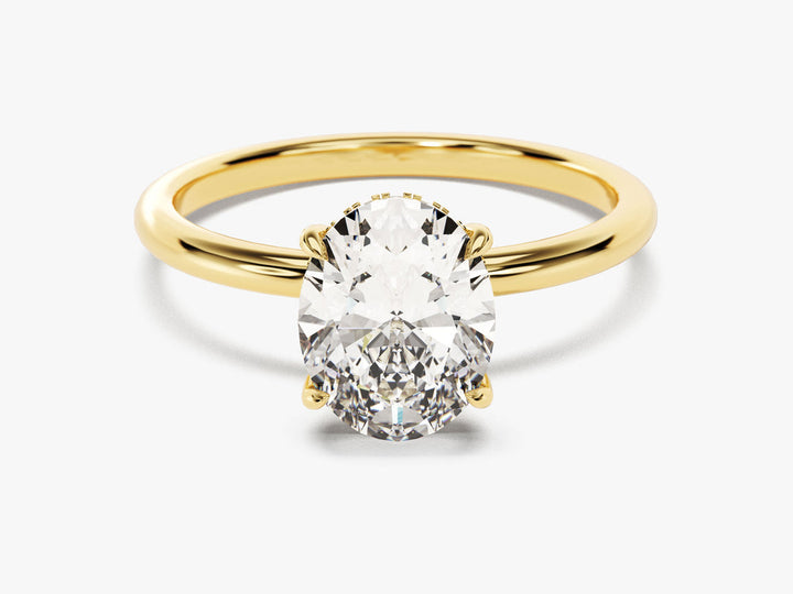 2.0CT Hidden Halo Oval Lab Grown Diamond Engagement Ring For Women