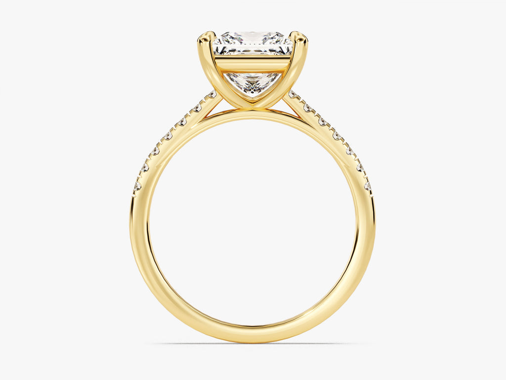 2.0CT Princess Cut Pave Lab Grown Diamond Engagement Ring For Her