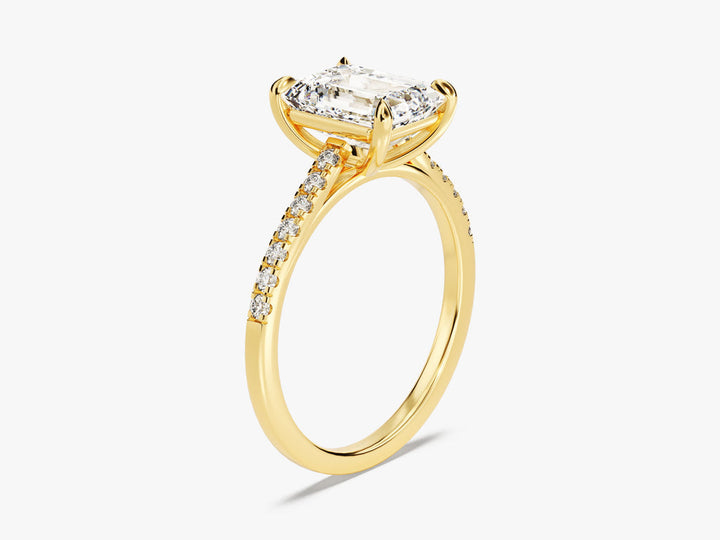 2.0CT Emerald Lab Grown Diamond Pave Engagement Ring For Women