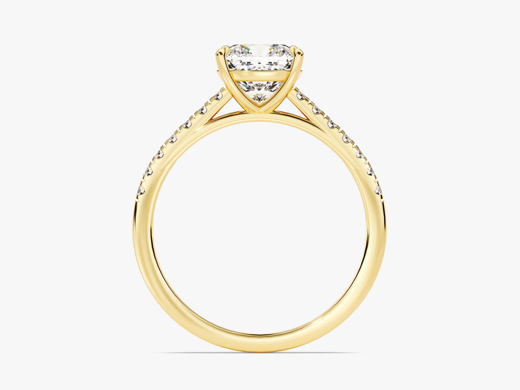 2.0CT Cushion Lab Grown Diamond Pave Engagement Ring For Women