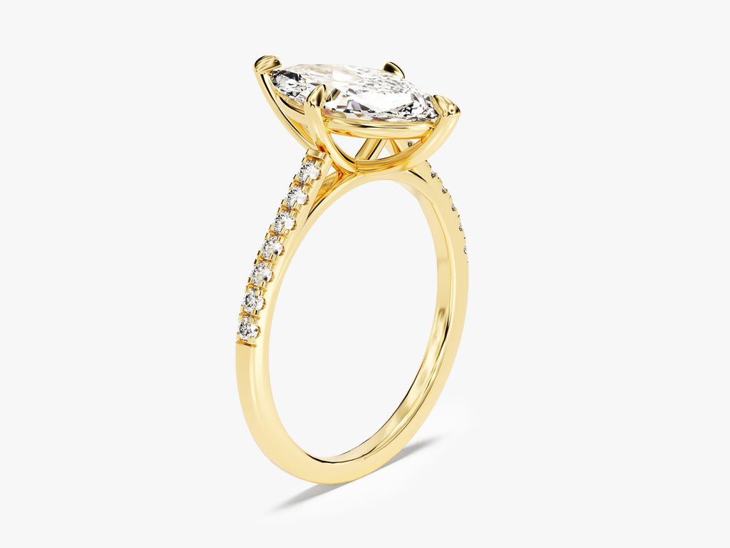2.0CT Marquise Cut Pave Diamond Lab Grown Engagement Ring For Her