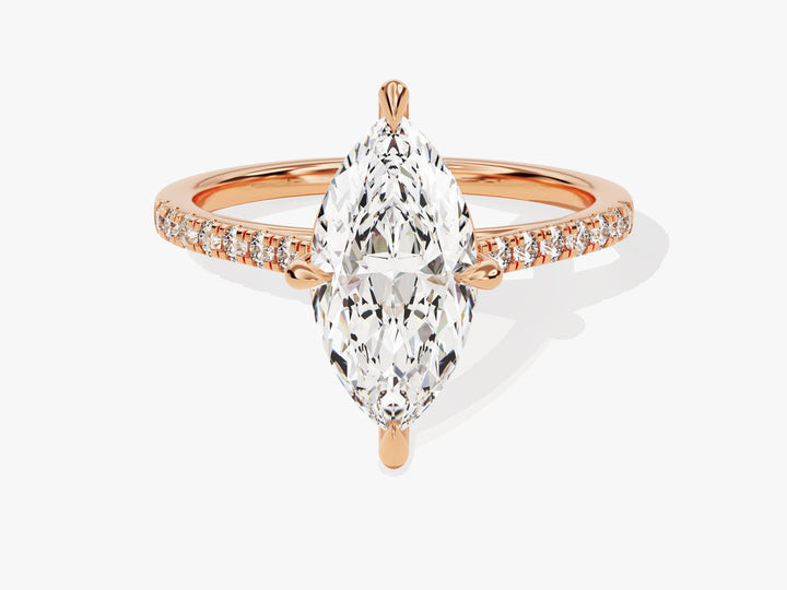 2.0CT Marquise Cut Pave Diamond Lab Grown Engagement Ring For Her