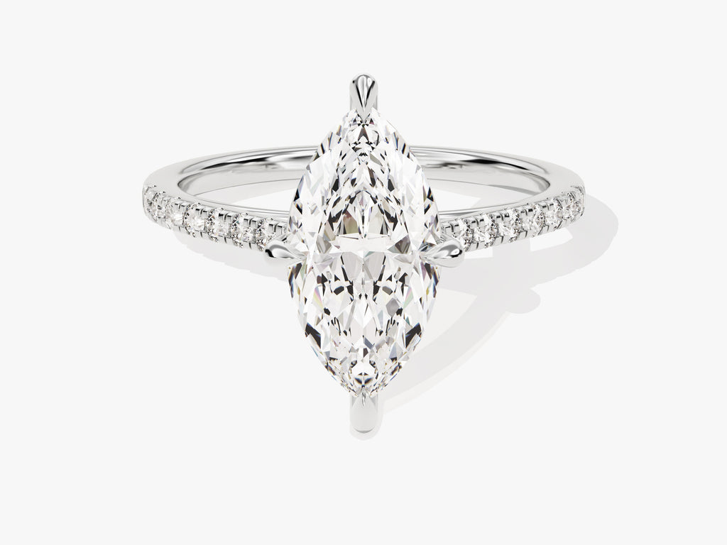 2.0CT Marquise Cut Pave Diamond Lab Grown Engagement Ring For Her