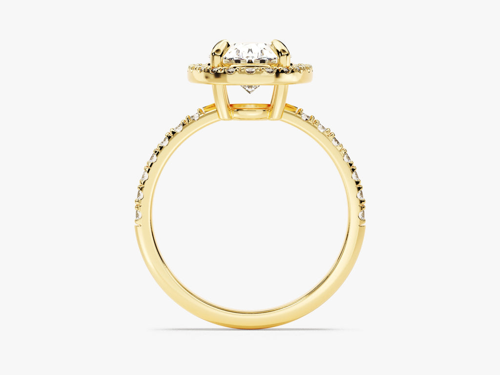 2.0CT Oval Cut Halo Lab Grown Diamond Pave Engagement Ring For Her