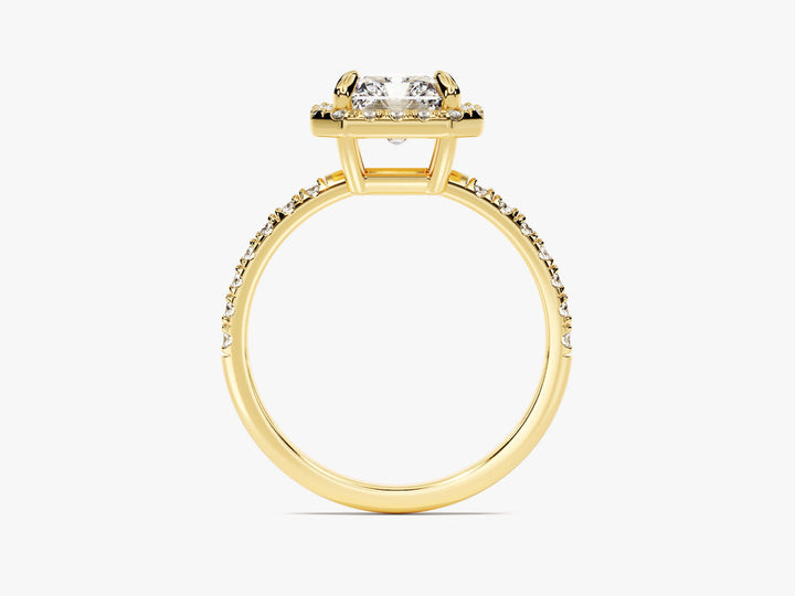 2.0CT Radiant Cut Pave Lab Grown Diamond Halo Engagement Ring For Women
