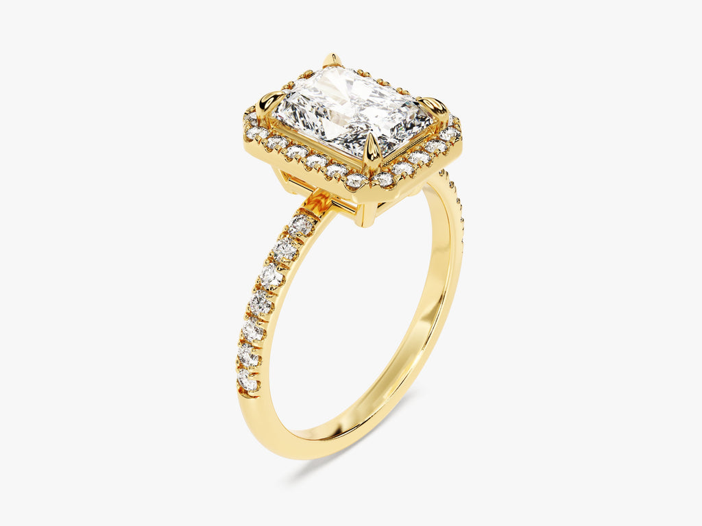 2.0CT Radiant Cut Pave Lab Grown Diamond Halo Engagement Ring For Women