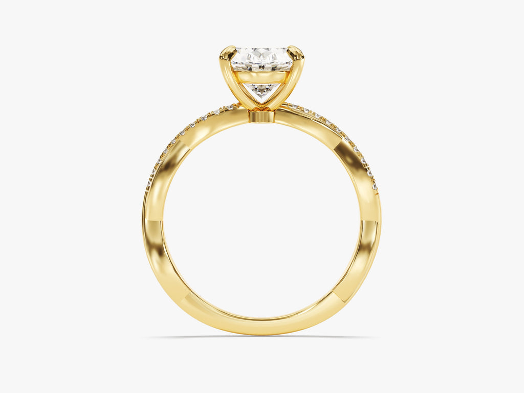 2.0CT Oval Cut Twisted Lab Grown Diamond Pave Engagement Ring For Her