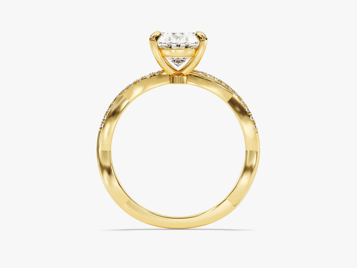 2.0CT Oval Cut Twisted Lab Grown Diamond Pave Engagement Ring For Her
