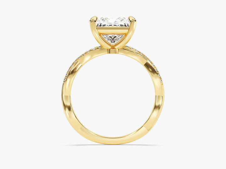 2.0CT Princess Twisted Lab Grown Diamond Pave Engagement Ring For Women