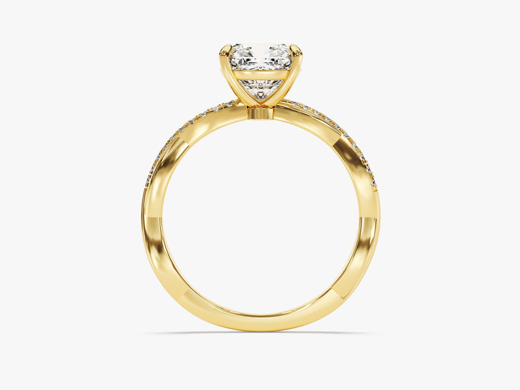 2.0CT Cushion Cut Twisted Lab Grown Diamond Engagement Ring For Her