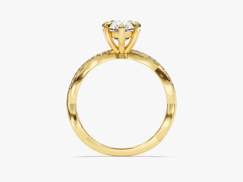 2.0CT Pear Cut Twisted Lab Grown Diamond Pave Engagement Ring For Her