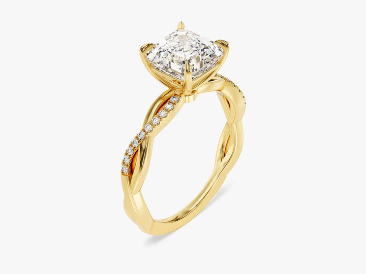2.0CT Asscher Cut Twisted Lab Grown Diamond Engagement Ring Pretty Engagement Ring