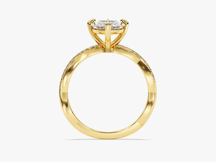2.0CT Marquise Cut Twisted Diamond Lab Grown Pave Engagement Ring For Women