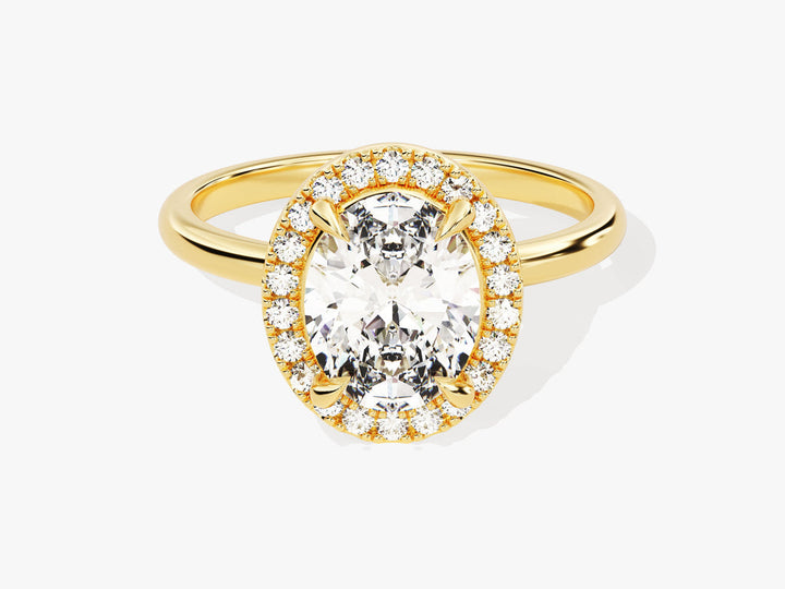 2.0CT Oval Cut Halo Diamond Lab Grown Engagement Ring For Her