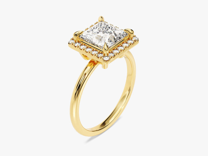 2.0CT Princess Halo Lab Grown Diamond Engagement Ring For Women