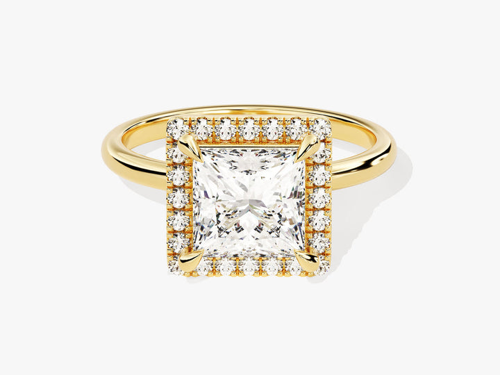 2.0CT Princess Halo Lab Grown Diamond Engagement Ring For Women