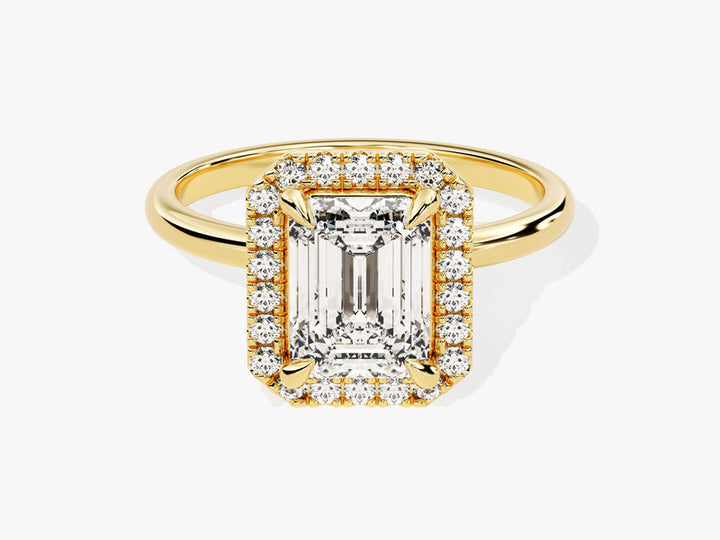 2.0CT Emerald Lab Grown Diamond Halo Engagement Ring For Women
