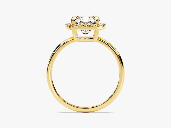 2.0CT Cushion Cut Halo Lab Grown Diamond Engagement Ring For Her