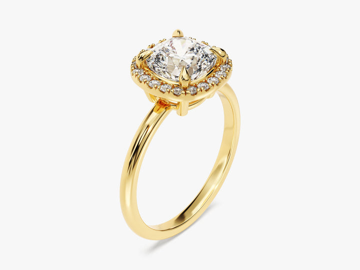 2.0CT Cushion Cut Halo Lab Grown Diamond Engagement Ring For Her