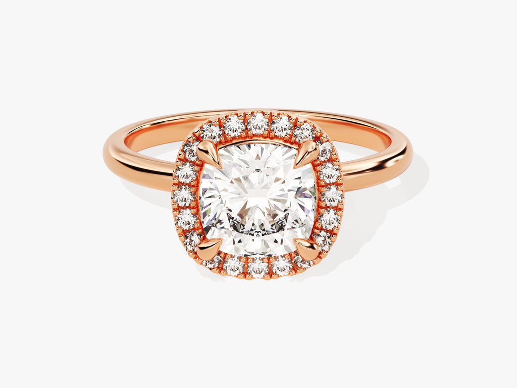 2.0CT Cushion Cut Halo Lab Grown Diamond Engagement Ring For Her
