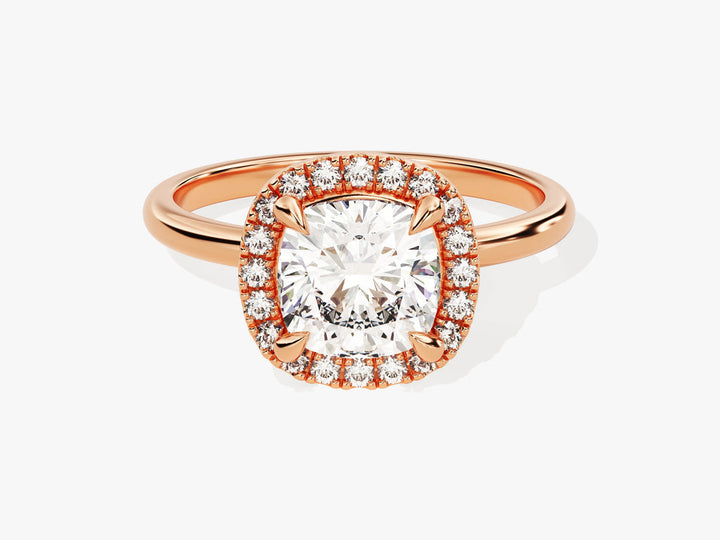 2.0CT Cushion Cut Halo Lab Grown Diamond Engagement Ring For Her