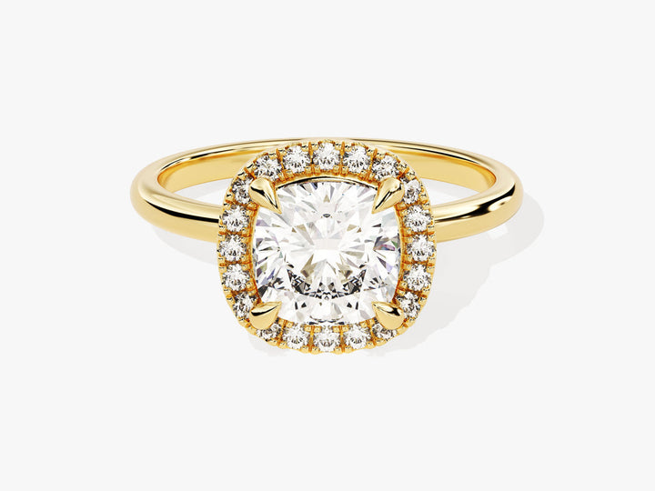 2.0CT Cushion Cut Halo Lab Grown Diamond Engagement Ring For Her