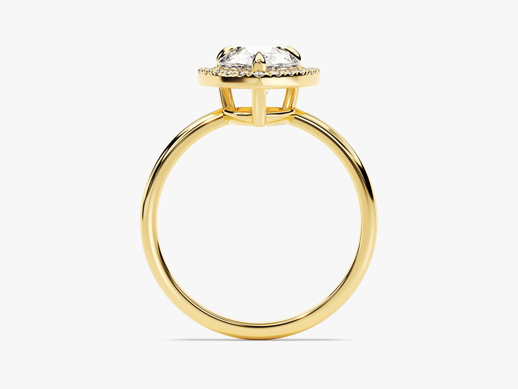 2.0CT Pear Cut Halo Lab Grown Diamond Engagement Ring For Her