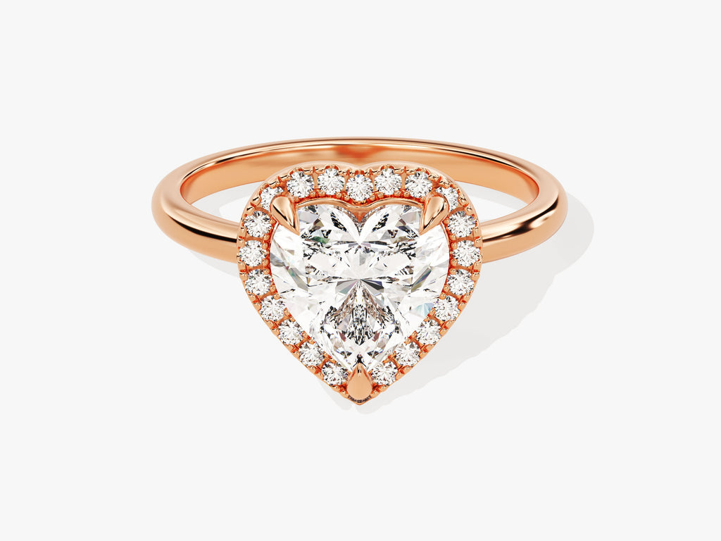 2.0CT Heart Cut Halo Lab Grown Diamond Engagement Ring For Women