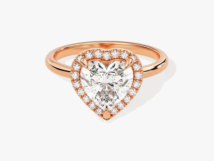 2.0CT Heart Cut Halo Lab Grown Diamond Engagement Ring For Women