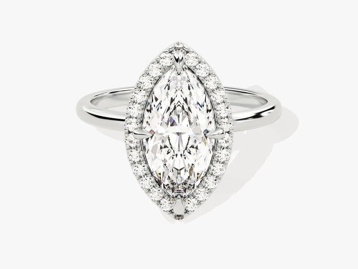 2.0CT Marquise Cut Halo Diamond Lab Grown Engagement Ring For Her