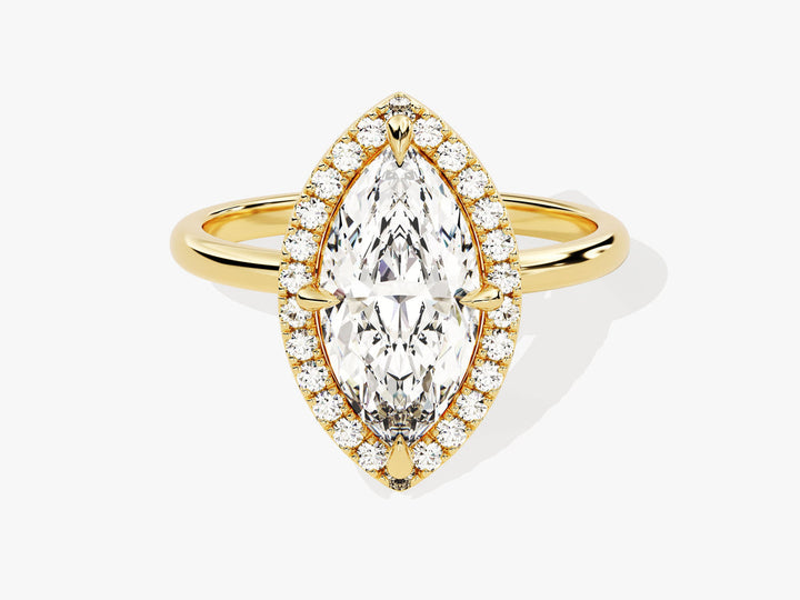 2.0CT Marquise Cut Halo Diamond Lab Grown Engagement Ring For Her