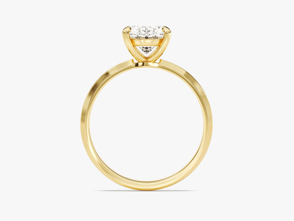 2.0CT Oval Diamond Lab Grown Knife Edge Engagement Ring For Women
