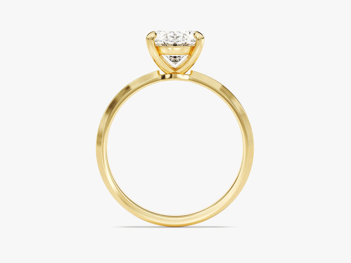2.0CT Oval Diamond Lab Grown Knife Edge Engagement Ring For Women