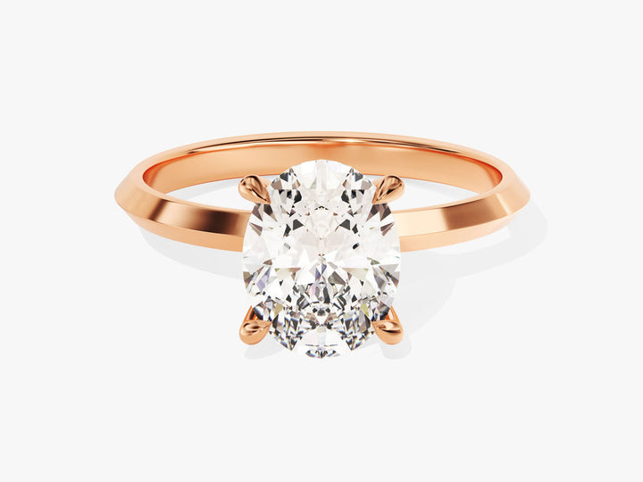 2.0CT Oval Diamond Lab Grown Knife Edge Engagement Ring For Women