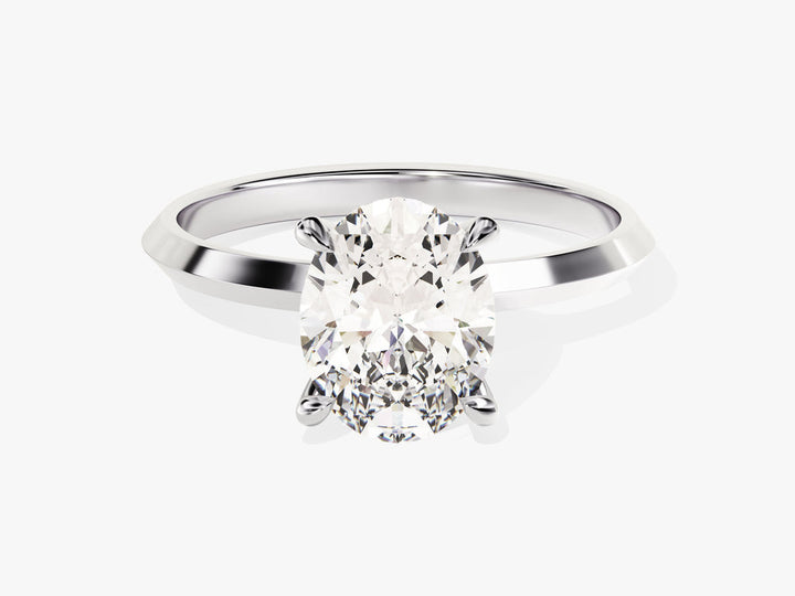 2.0CT Oval Diamond Lab Grown Knife Edge Engagement Ring For Women